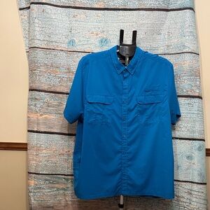 Men's Blue Casual Button Down Shirt